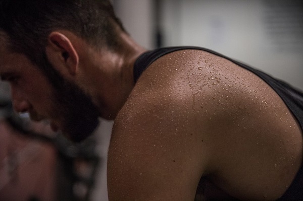 athlete taking a rest from their workout